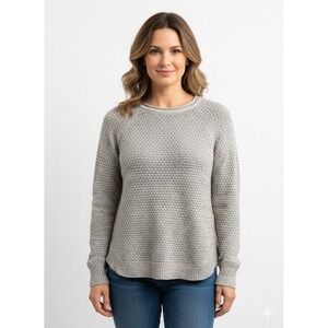 Women's Jason Maxwell Gray Cable Knit Pullover Sweater With Pockets L- EUC